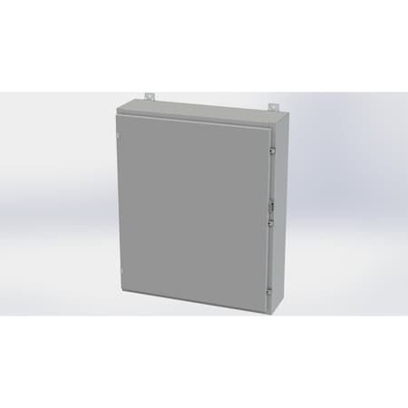 Saginaw Control & Engineering Clamps with Padlock Hasp Electrical Enclosures, 36 in H, 8 in D, 30 in W, NEMA 4, Carbon Steel SCE-36H3008LP